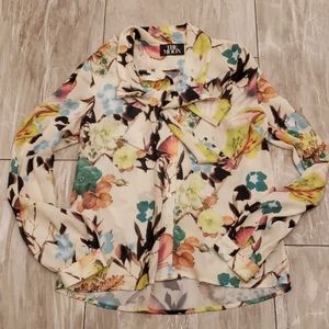 Floral top with bow